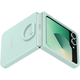 Чехол Samsung Silicone Case with Ring для Galaxy Z Flip6 Mint Green