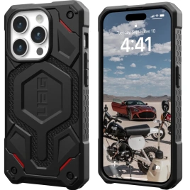Чехол UAG с поддержкой MagSafe Monarch Pro для iPhone 15 Pro Max Kevlar Black (114222113940)
