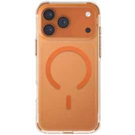 Чехол Uniq LifePro Xtreme Anti-FingerprintSlim Hybrid Case with MagClick для iPhone 17 Pro Frost Clear/Volt Orange