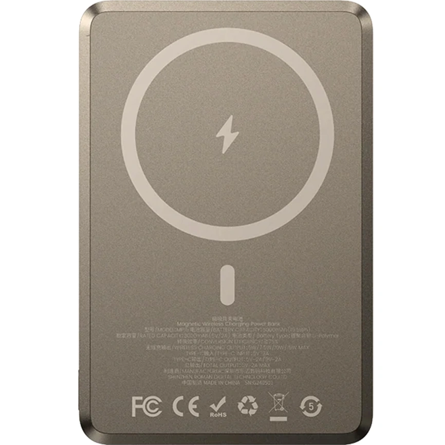 Внешний аккумулятор Benks ArmorGo Power Bank 5000 mAh with MagSafe DawnLight Gold фото 4
