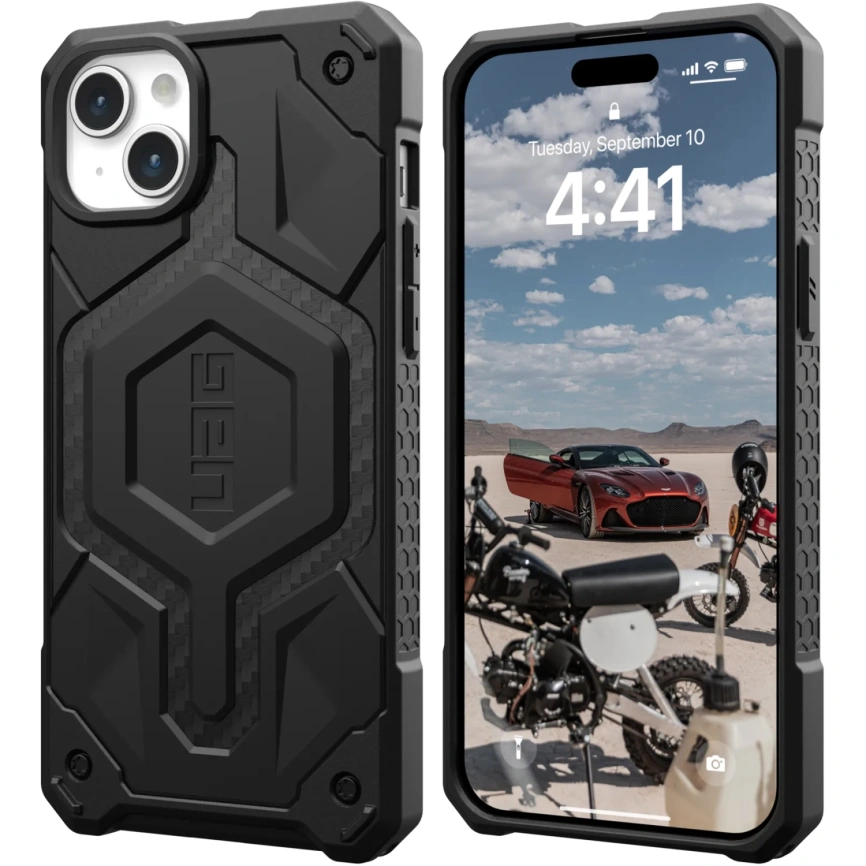 Чехол UAG с поддержкой MagSafe для iPhone 15 Carbon Fiber (840283909634) (U0113105373) фото 2