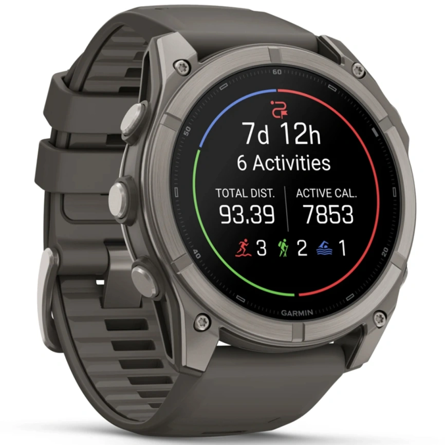 Смарт-часы Garmin Fenix 9 47mm Amoled (010-04762-01) Titanium with Pebble Gray Silicone Band фото 3