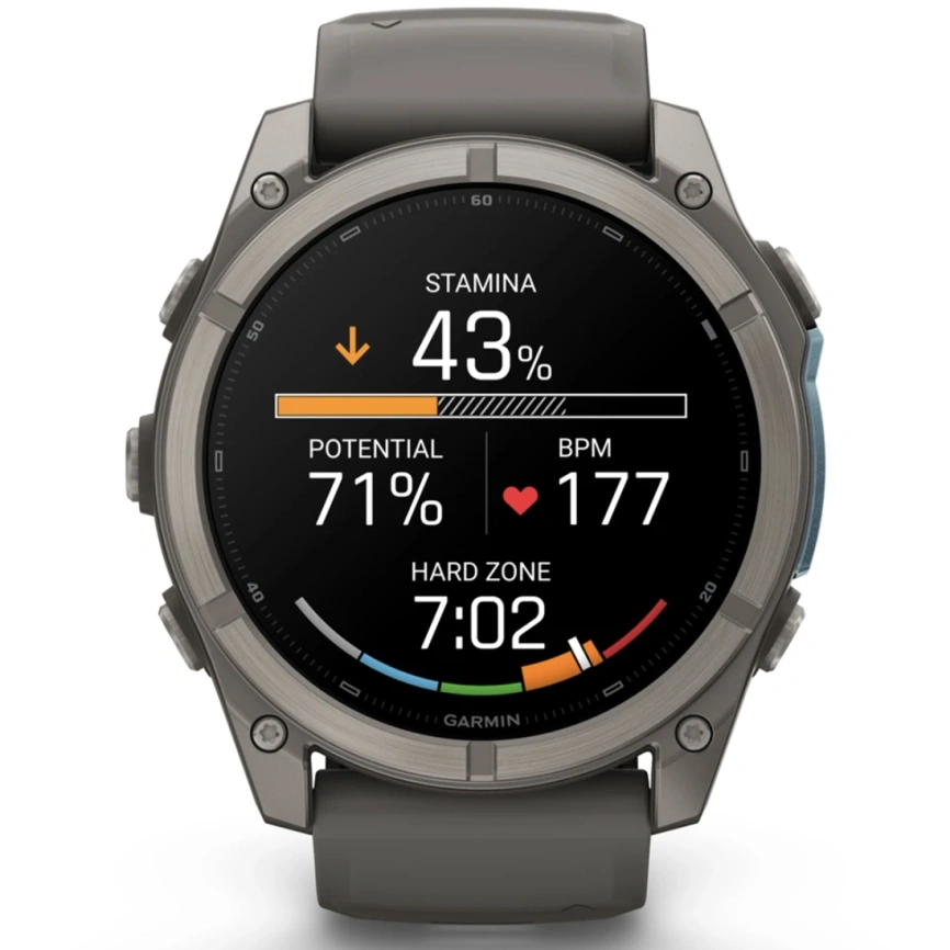 Смарт-часы Garmin Fenix 9 43mm Amoled (010-04761-11) Titanium with Pebble Gray Silicone Band фото 8