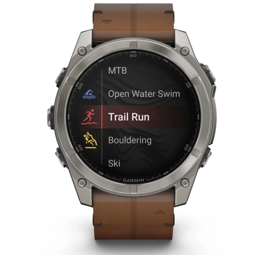 Смарт-часы Garmin Fenix 8 51mm Amoled Sapphire Bare Titanium Black with Chestnut Leather Band with Grapphite Silicone Band (010-02905-40) фото 5