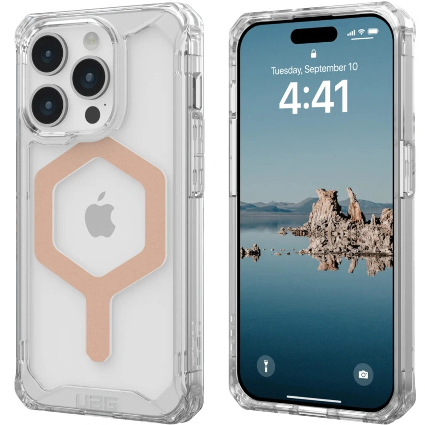 Чехол UAG с поддержкой MagSafe Plyo для iPhone 15 Pro Max Ice/Rose Gold (114305114348) фото 4