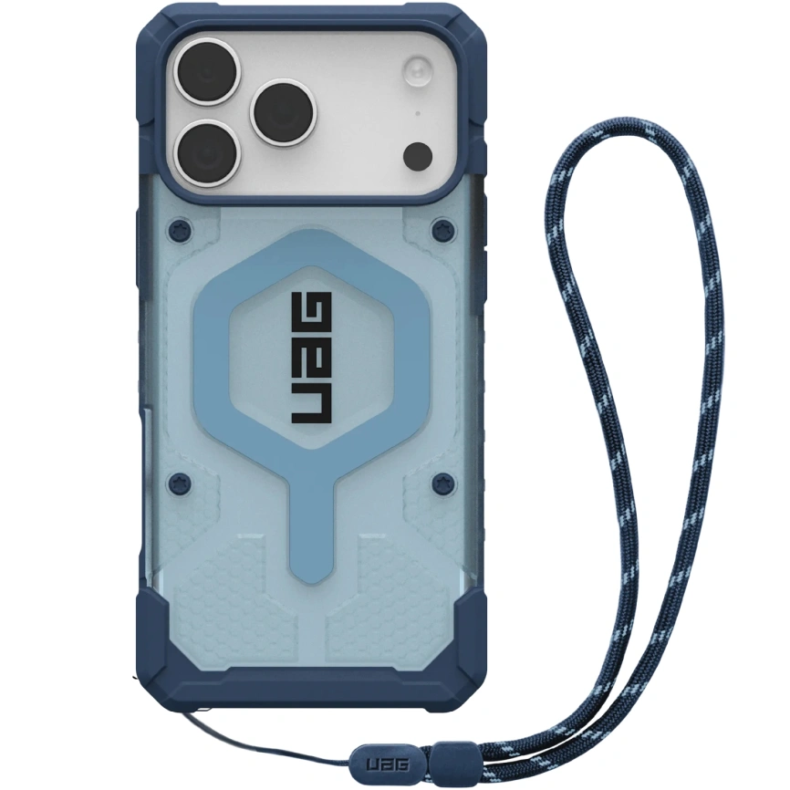 Чехол UAG MagSafe Pathfinder Clear для iPhone 17 Pro (с шнурком) Active Blues Lanyard фото 1